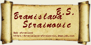 Branislava Strainović vizit kartica